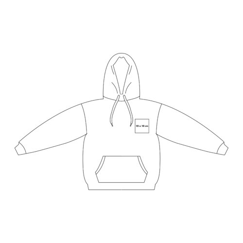 Bomullshuvtröja med huva och känguruficka.