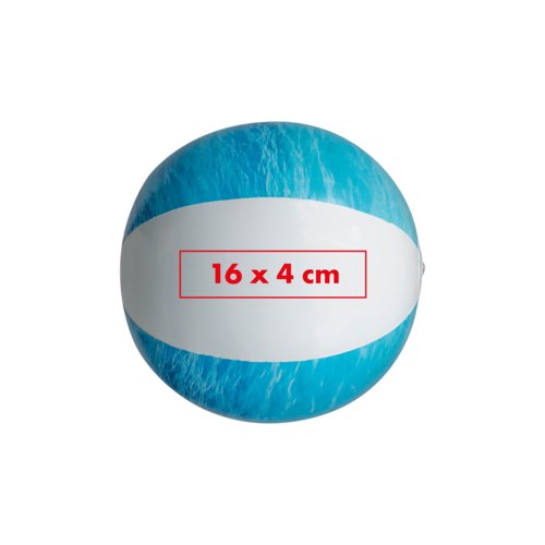 Blå plastbadboll, uppblåsbar.