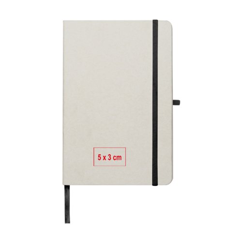 Ljus återvunnen anteckningsbok med elastisk stängning.