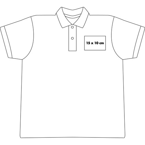 Pikétröja i tyg för män med korta ärmar och knappslå.