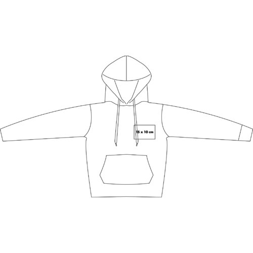 Tygghoodie med huva, känguruficka och dragsko för män.