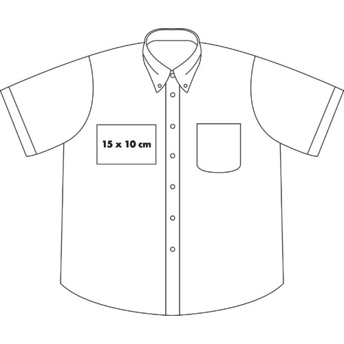 Ljus bomullsskjorta med korta ärmar för män med knappslå.